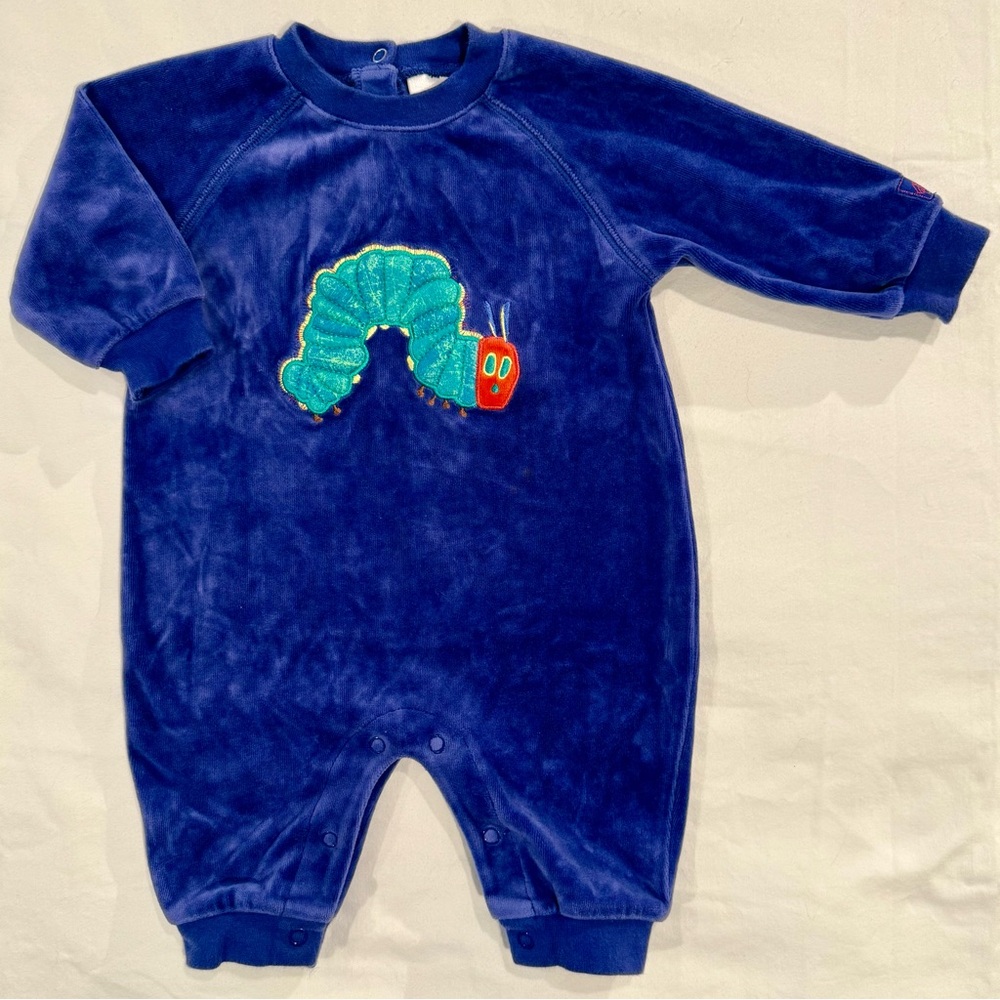 Vintage Carters The Very Hungry Caterpillar Romper Boys 3-6M Girls Velour Fall